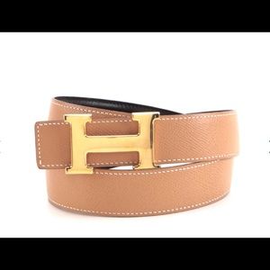 Hermes Constance Reversible Belt Courchevel & Blk